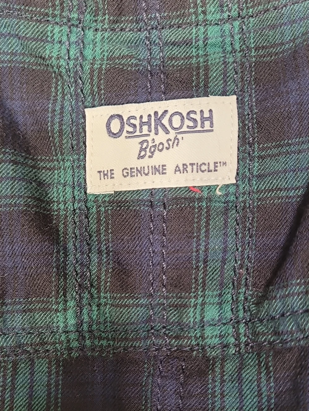 OshKosh Bgosh Plaid Jumper Overall Dress Size 5t Green Navy Preppy Girls Kids